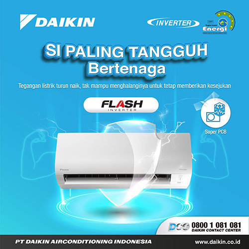 Daikin AC Wall Mounted Split Flash Inverter Thailand FTKQ Series 1 PK - FTKQ25UVM4 + RKQ25UVM4