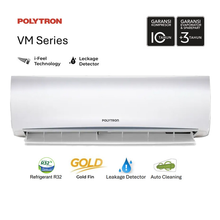 Polytron AC Split Standard Gold Fin VM Series 1 1/2 PK - PAC12VM