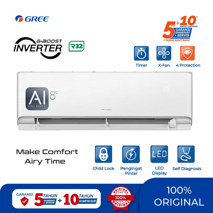 Gree AC Split Inverter Airy Series 1 PK - GWC-09AIRY