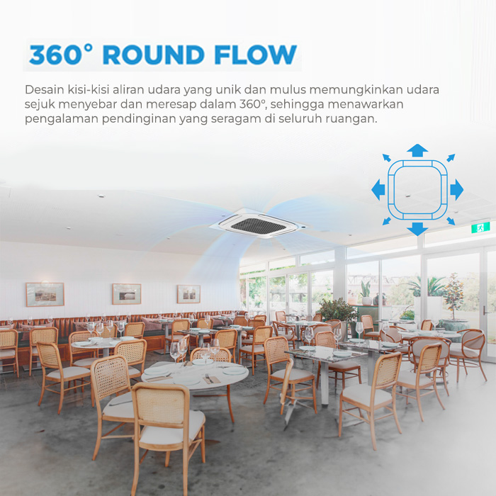 Midea AC Round Cassette Inverter 4 PK - MCD 36CRDN2 + MOUX 36CRDN2