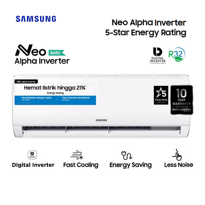 Samsung AC Split Neo Alpha Inverter R32 1.5 PK - AR40F12D0AMNSE