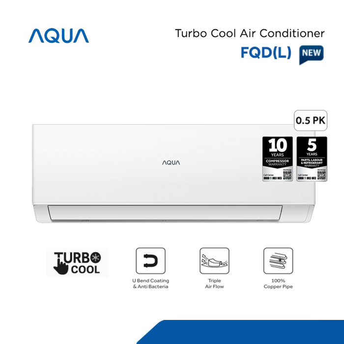 Aqua AC Split Standard Turbo Cool 1/2 PK - AQA-KCR5FQDL