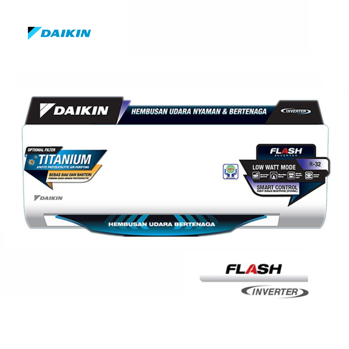 Daikin AC Flash Inverter Wall Mounted Split 1 1/2 PK - FTKQ35UVM4 + RKQ35UVM4