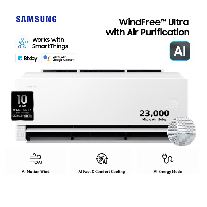 Samsung AC Split 2 PK Inverter Windfree Neo Ultra AI - AR80H18DADWNSE