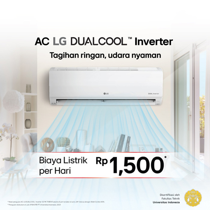 LG AC Wall Mounted Split Smart Inverter DUALCOOL Watt Control 2023 1/2 PK - T05EV5