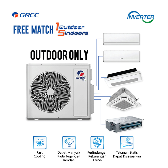 Gree AC Multi Split Inverter Free Match 2.5 PK - GWCD-24MCC/O