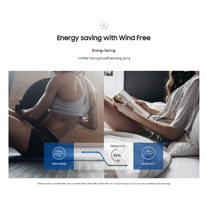 Samsung AC Cassette Inverter 1 Way Wind-Free 2 PK - AC052FE1DKF/EA