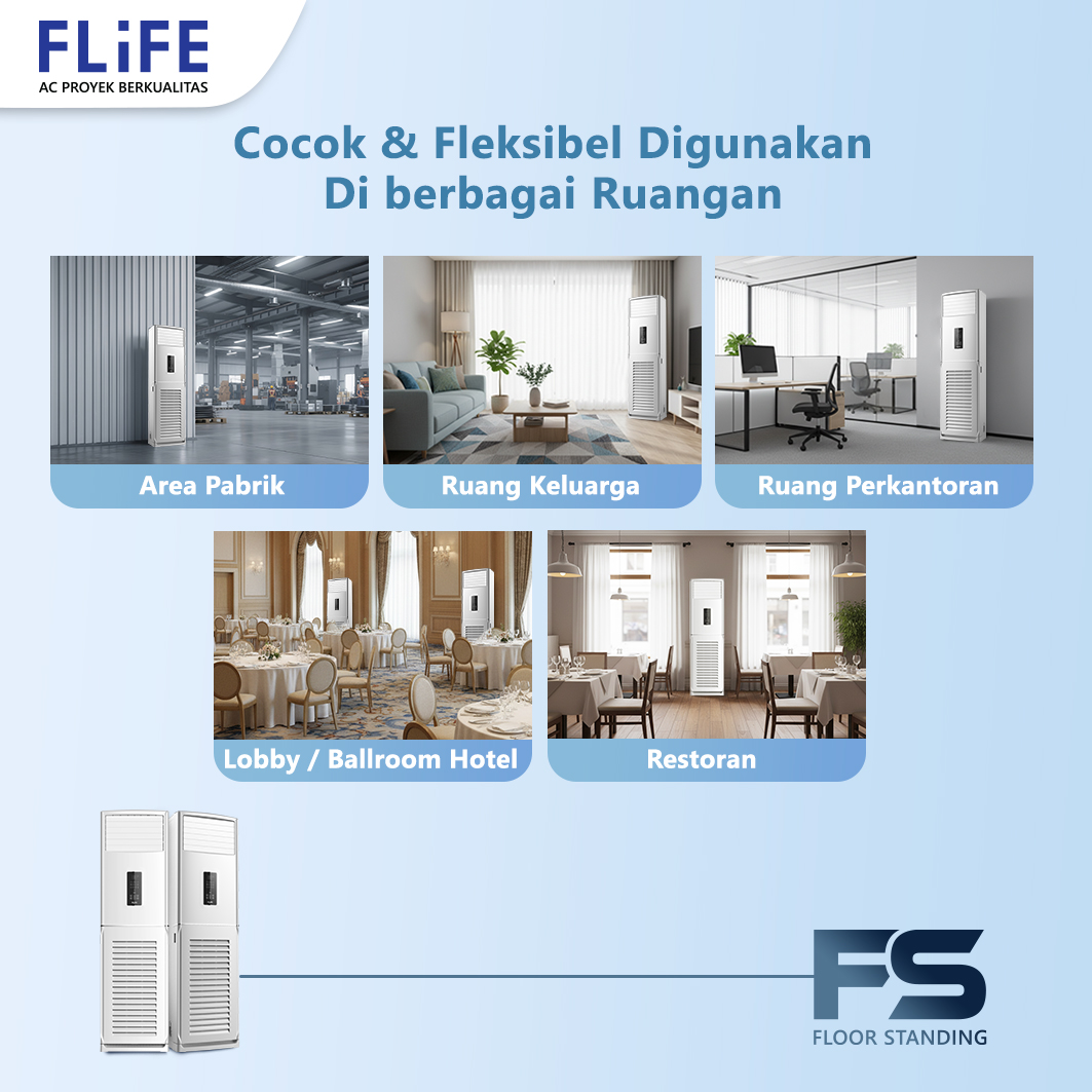 Flife AC Floor Standing 2 PK Standard Strong Wind Fast Cooling - FVC-18FS