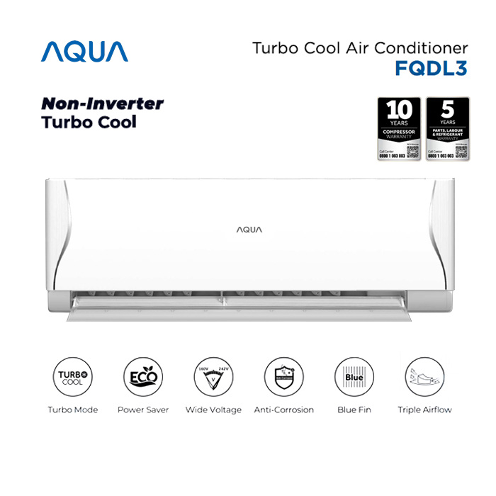 Aqua AC Split 3/4 PK Standard Blue Fin Turbo Cool Series - AQA-KCR7FQDL3