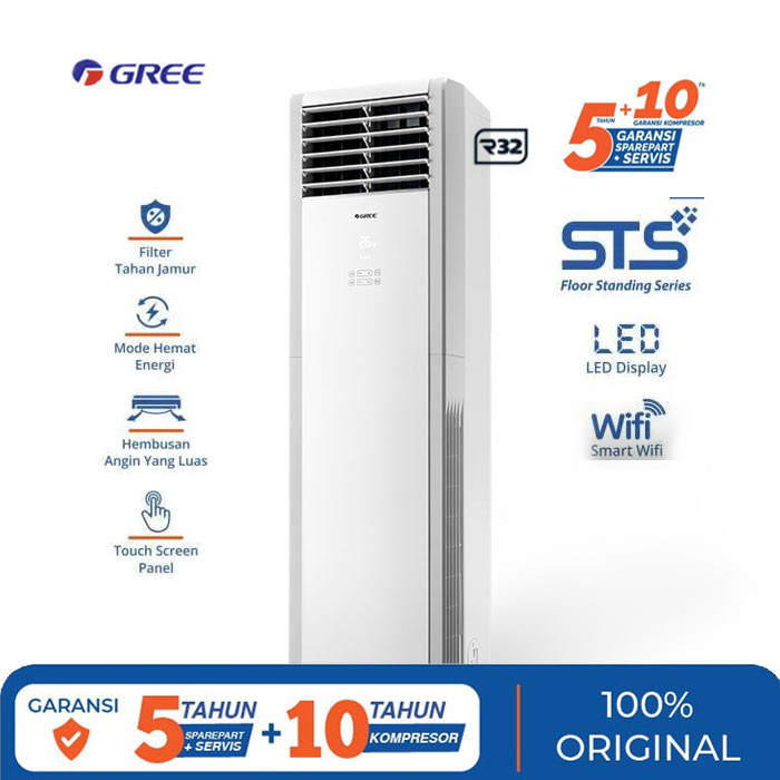 Gree AC Floor Standing Deluxe STS Series 5 PK ( 3 Phase ) - GVC 48STS (S) ECO