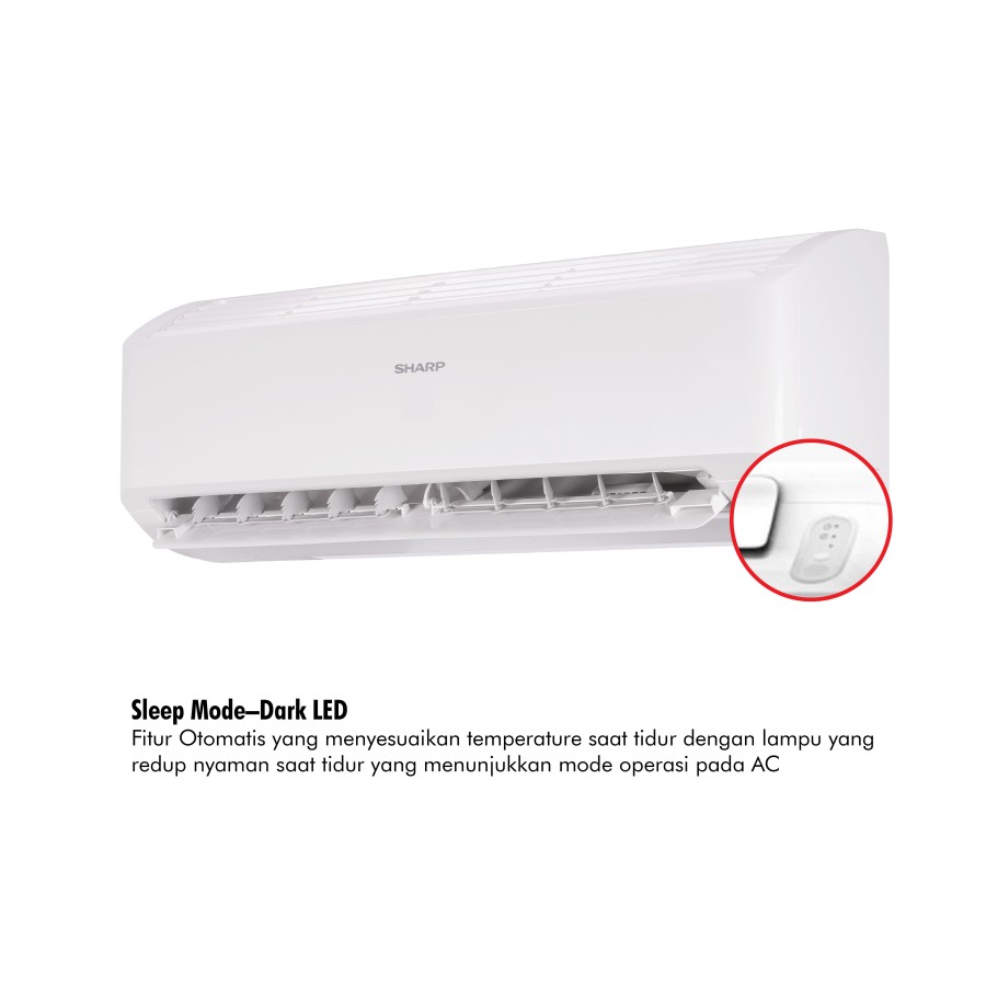 Sharp AC Standard Wall Mounted Split DEY Series with LED Display 1/2 PK - AH-A5DEY