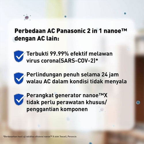 Panasonic AC Wall Mounted Split Standard Deluxe Si-Biru Nanoe-G 2 1/2 PK - CS/CU-PN24WKJ