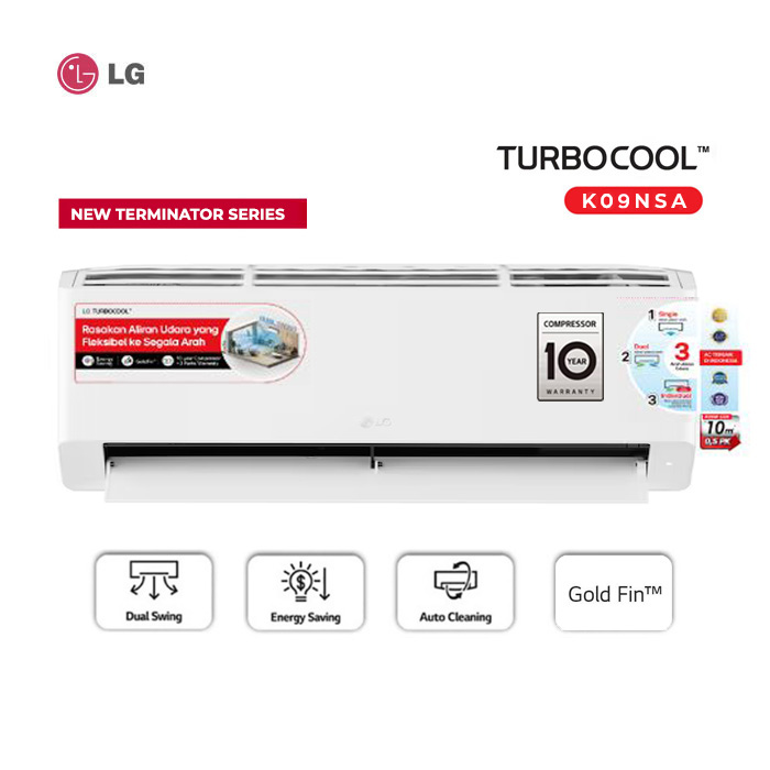 LG AC Split 1 PK TURBOCOOL New Terminator Standard - K09NSA