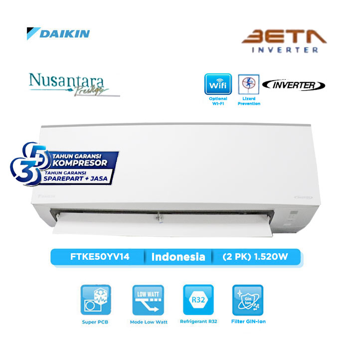 Daikin AC Wall Mounted Split Beta Inverter 2 PK - FTKE50YV14