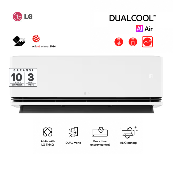 LG AC Split 1 PK Inverter DUALCOOL AI Air - A09TVA