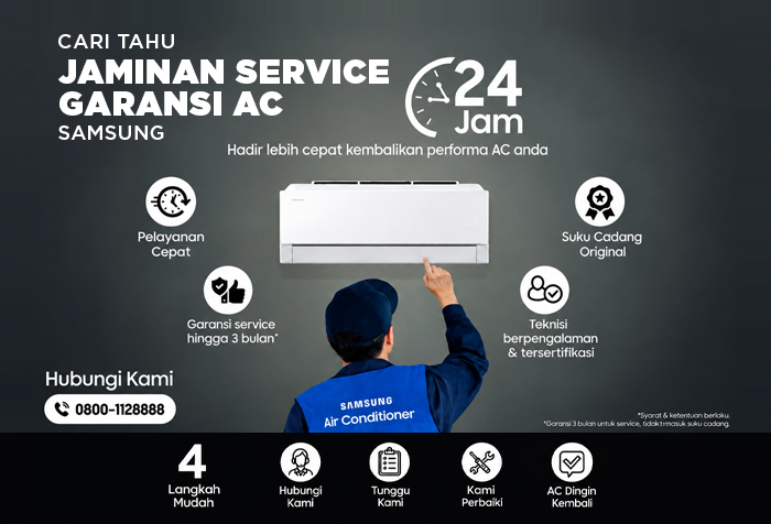 JAMINAN SERVICE 24 JAM GARANSI AC SAMSUNG