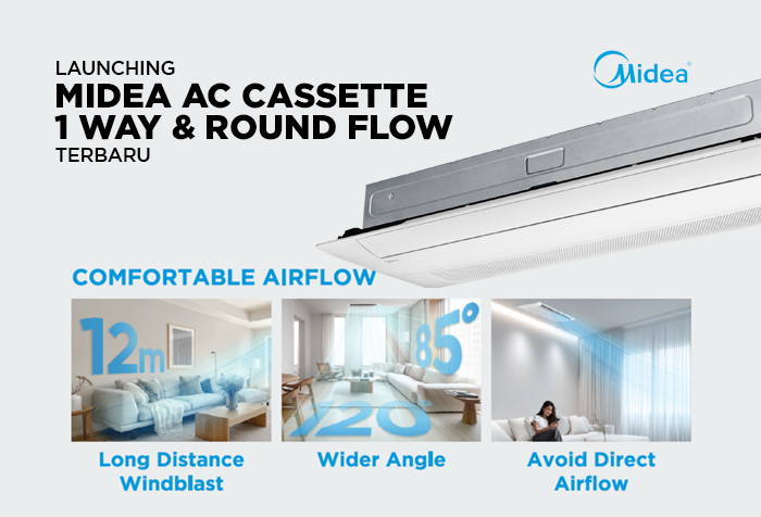 TERBARU AC CASSETTE 1 WAY DAN ROUND FLOW MIDEA