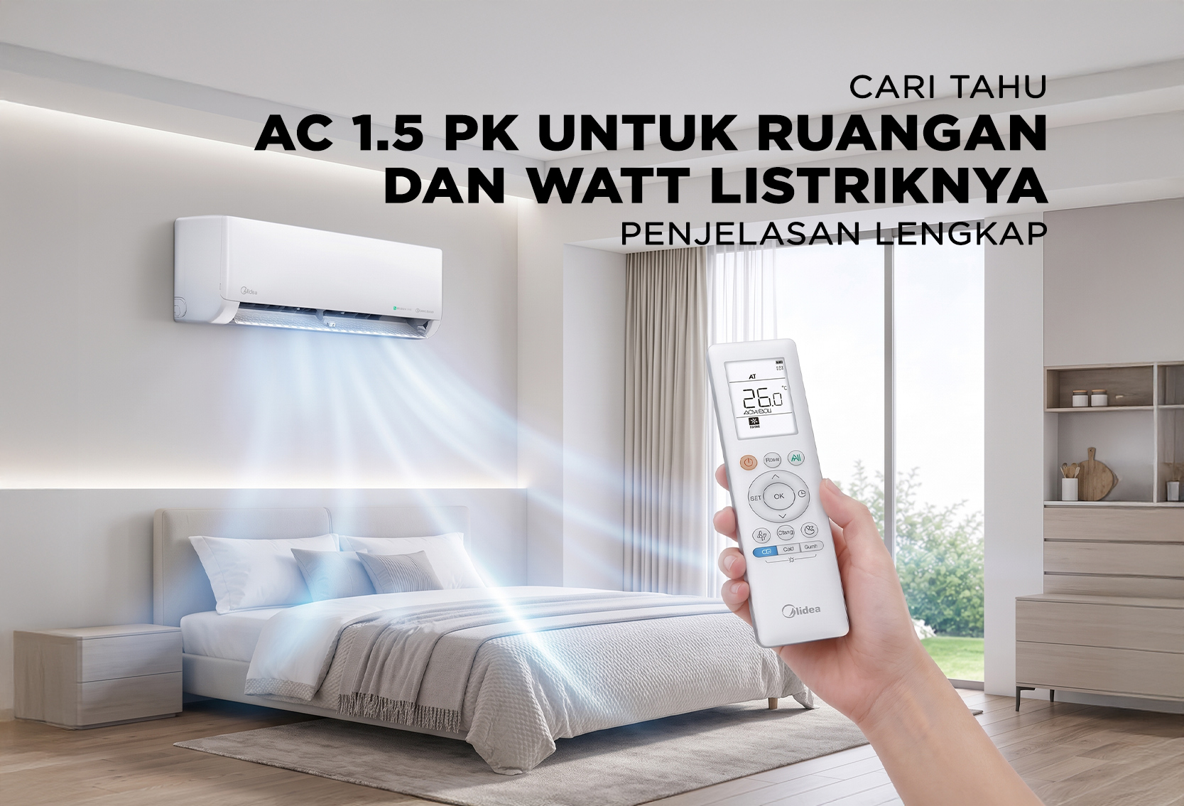 AC 1.5 PK UNTUK RUANGAN BERAPA DAN BERAPA WATT LISTRIKNYA