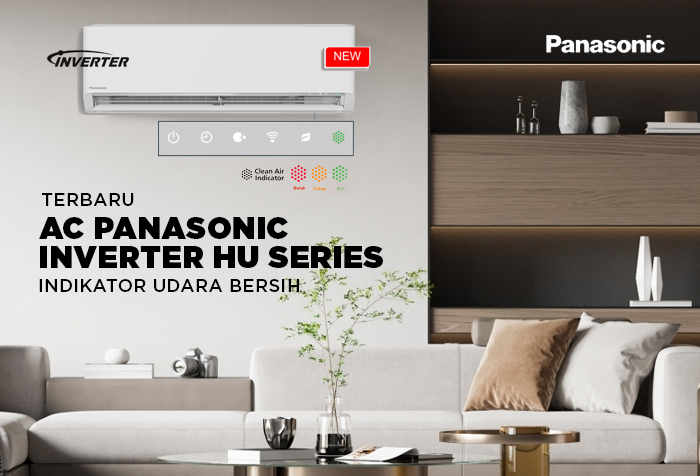 AC PANASONIC INVERTER HU SERIES TERBARU INDIKATOR UDARA BERSIH