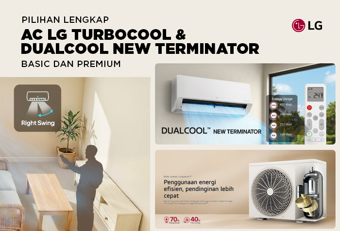 LENGKAP AC LG TURBOCOOL & DUALCOOL NEW TERMINATOR