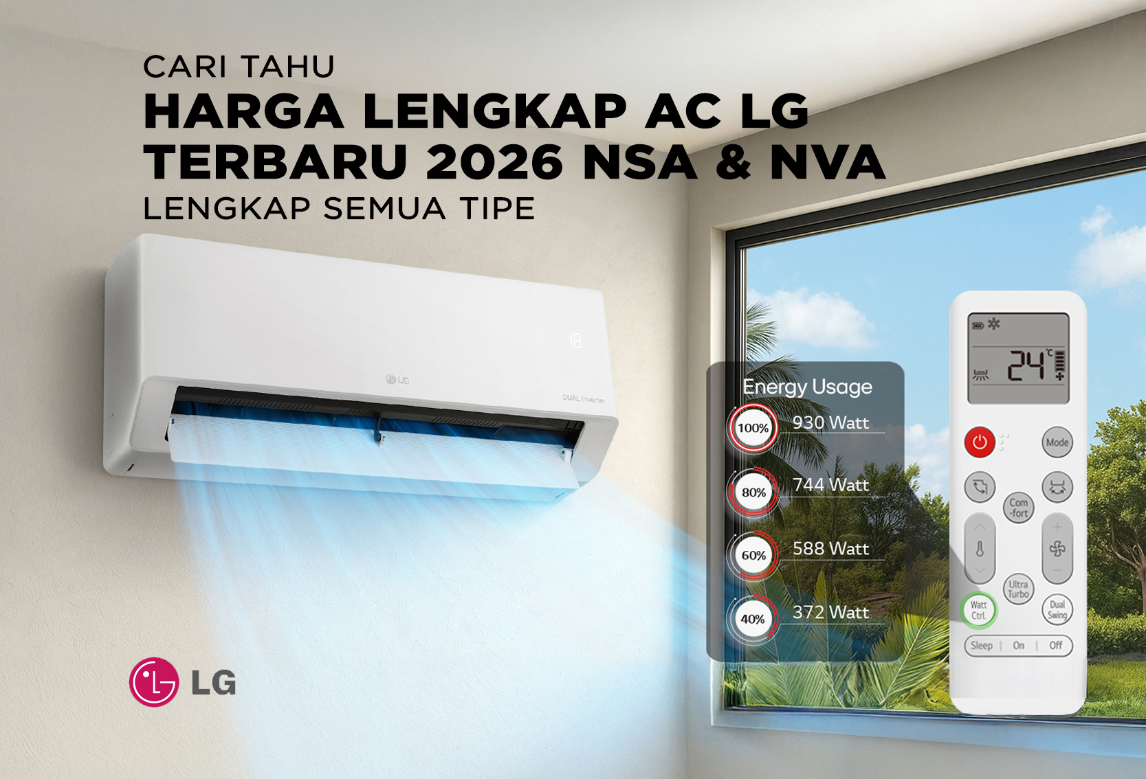 HARGA LENGKAP AC LG TERBARU 2026 NSA DAN NVA