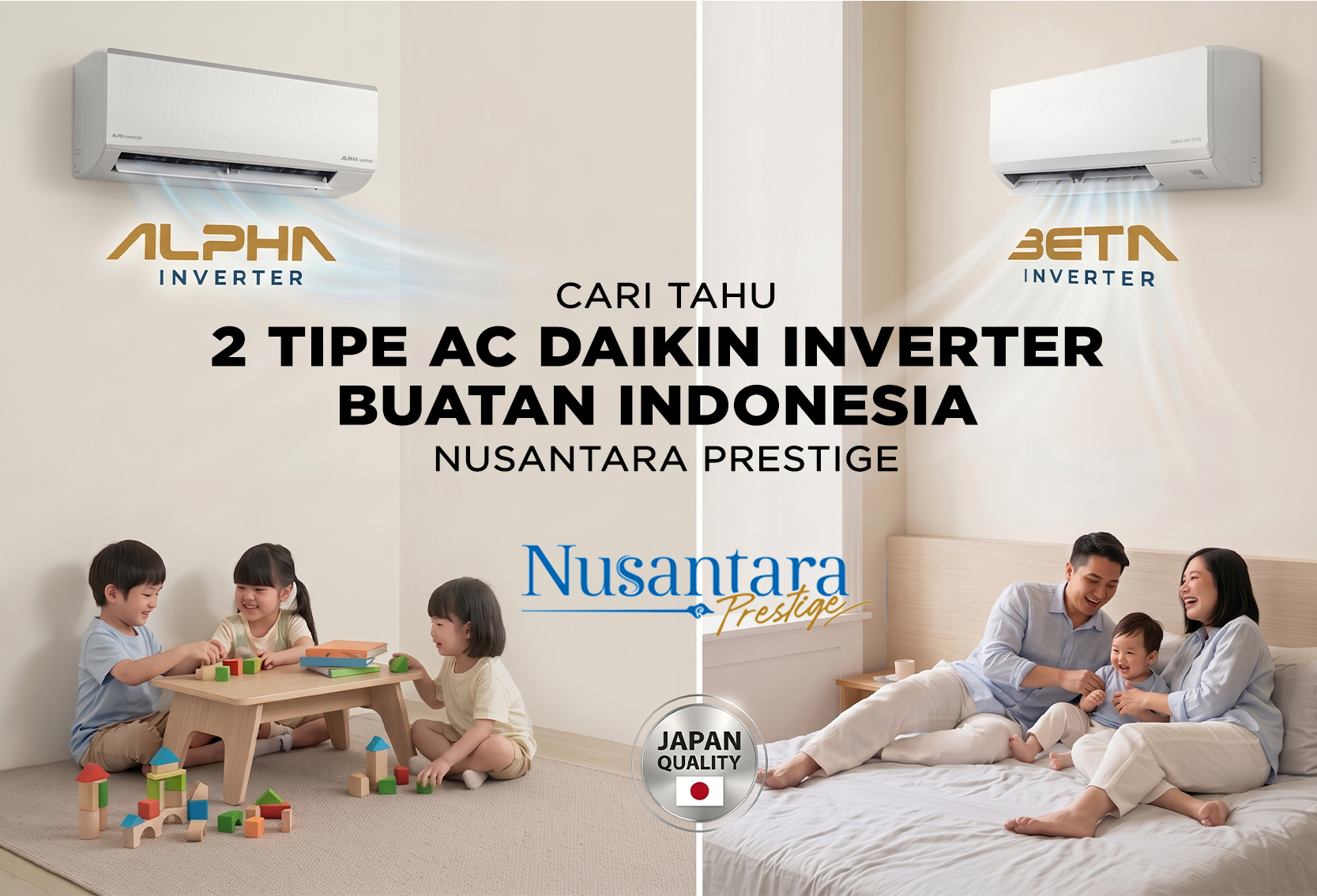 2 TIPE AC DAIKIN INVERTER BUATAN INDONESIA NUSANTARA PRESTIGE