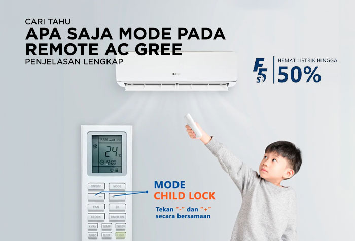 MODE LENGKAP REMOTE AC GREE